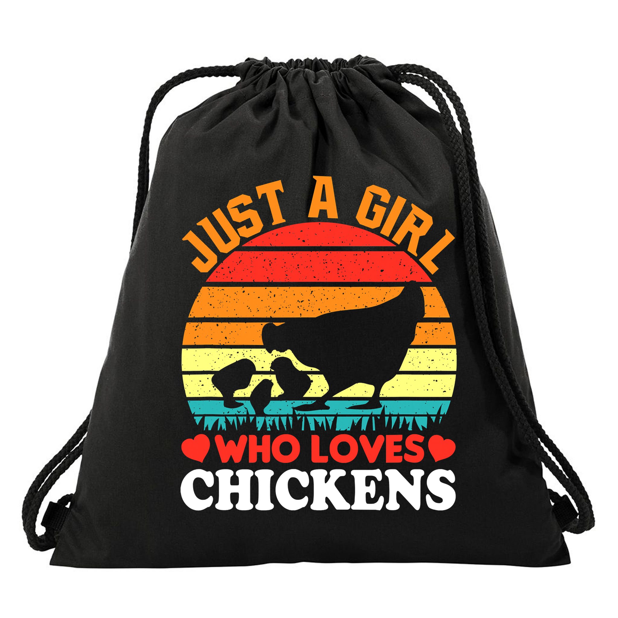 Just A Girl Who Loves Chickens Farmer Farm Drawstring Bag