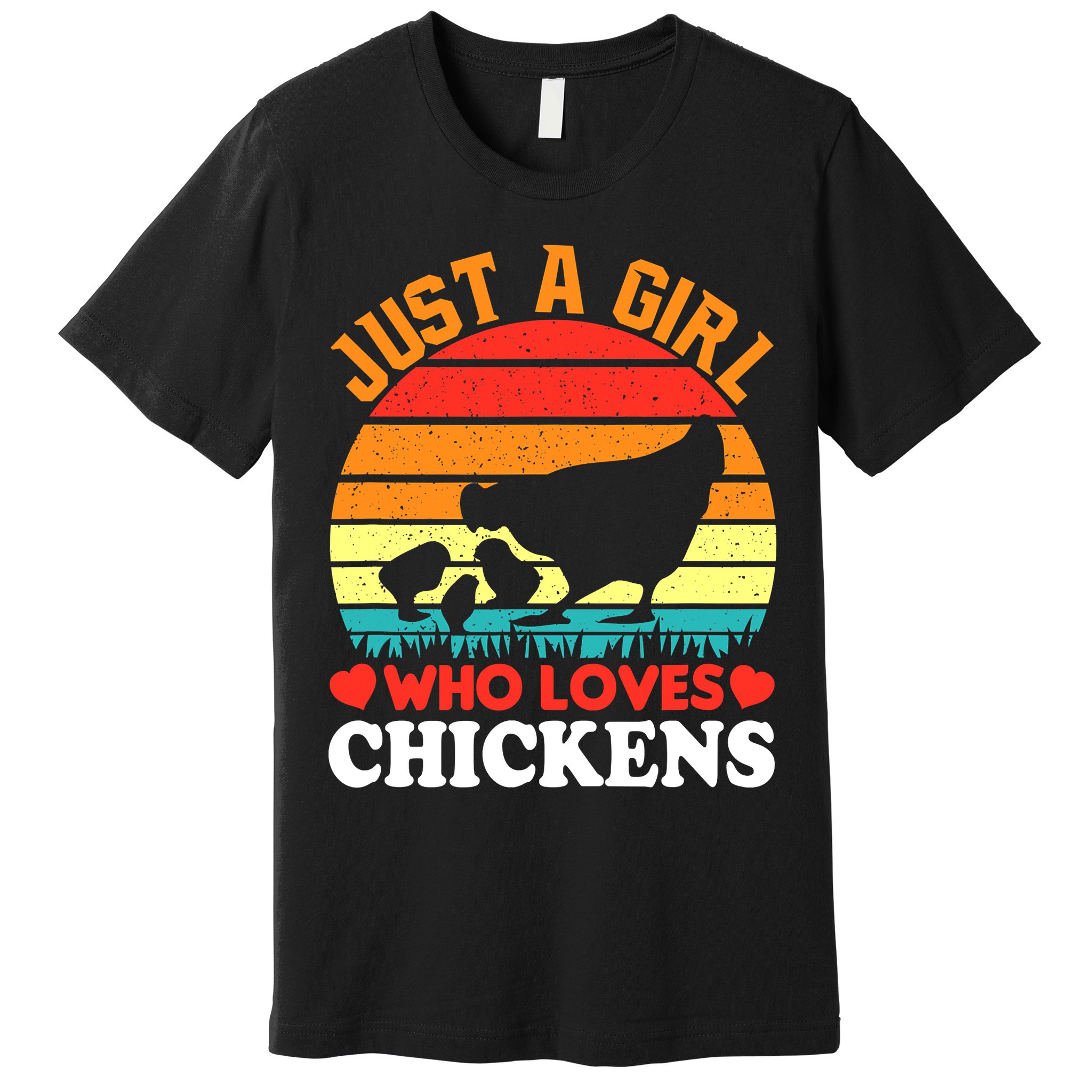 Just A Girl Who Loves Chickens Farmer Farm Premium T-Shirt