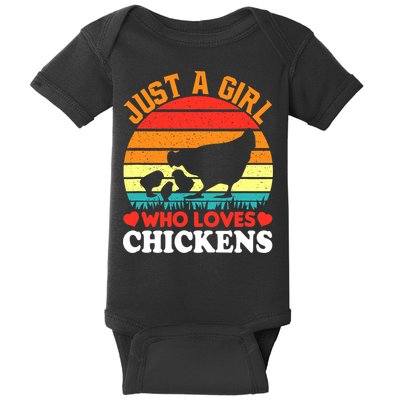 Just A Girl Who Loves Chickens Farmer Farm Baby Bodysuit