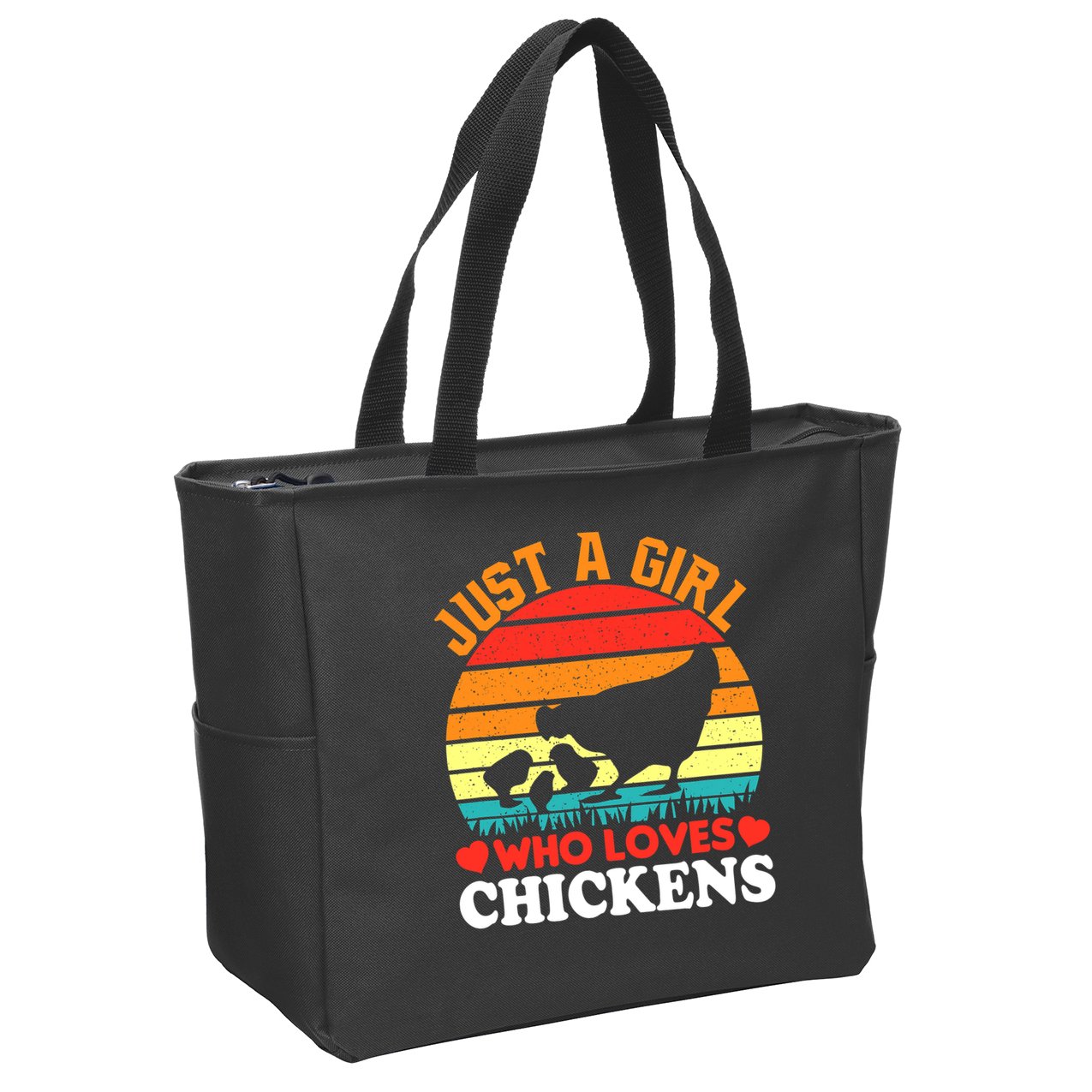 Just A Girl Who Loves Chickens Farmer Farm Zip Tote Bag