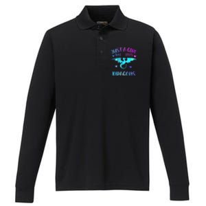 Just A Girl Who Loves Dragons Performance Long Sleeve Polo