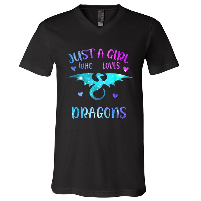 Just A Girl Who Loves Dragons V-Neck T-Shirt