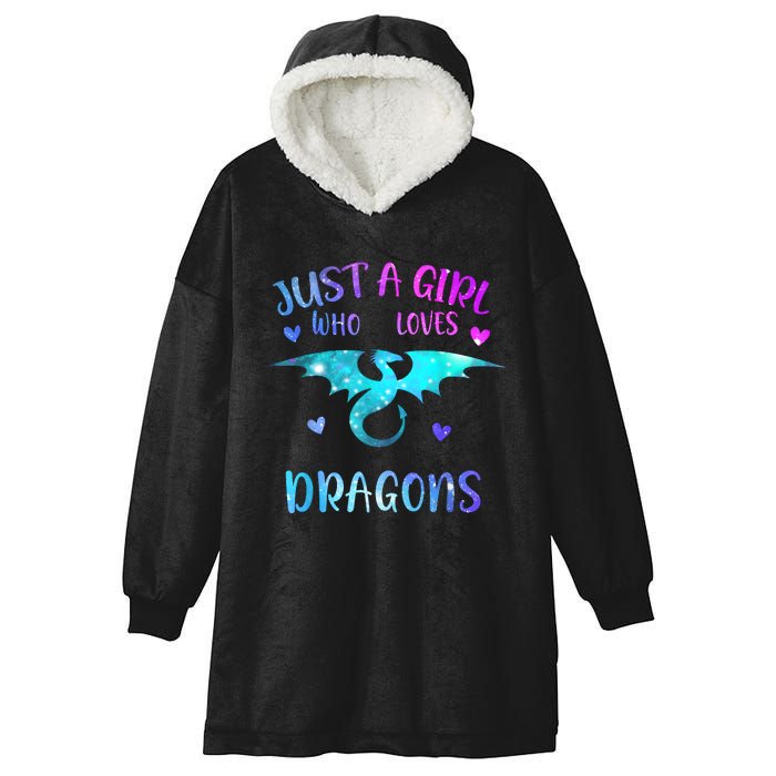 Just A Girl Who Loves Dragons Hooded Wearable Blanket