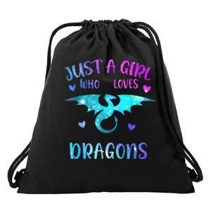 Just A Girl Who Loves Dragons Drawstring Bag