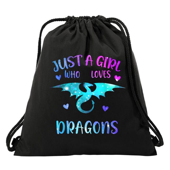 Just A Girl Who Loves Dragons Drawstring Bag