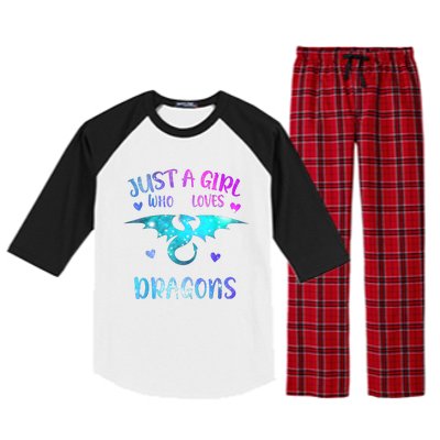 Just A Girl Who Loves Dragons Raglan Sleeve Pajama Set