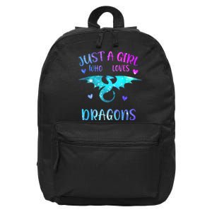 Just A Girl Who Loves Dragons 16 in Basic Backpack