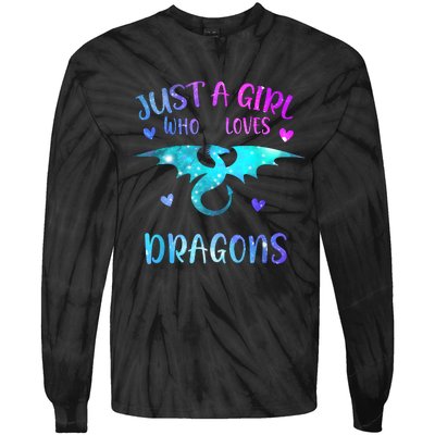 Just A Girl Who Loves Dragons Tie-Dye Long Sleeve Shirt