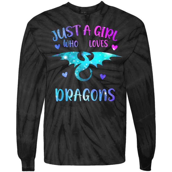 Just A Girl Who Loves Dragons Tie-Dye Long Sleeve Shirt