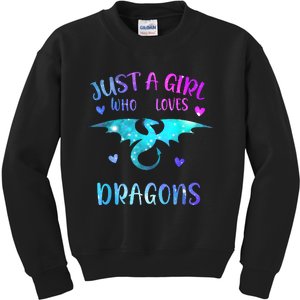 Just A Girl Who Loves Dragons Kids Sweatshirt