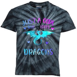 Just A Girl Who Loves Dragons Kids Tie-Dye T-Shirt