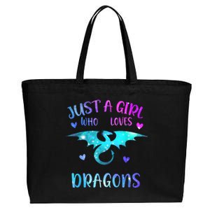 Just A Girl Who Loves Dragons Cotton Canvas Jumbo Tote