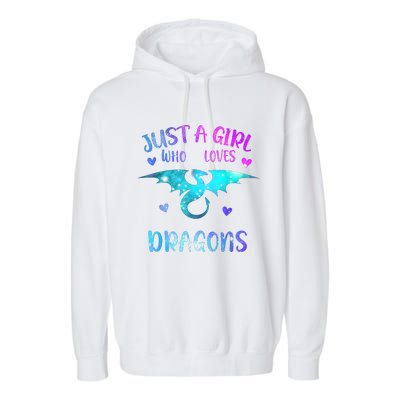 Just A Girl Who Loves Dragons Garment-Dyed Fleece Hoodie