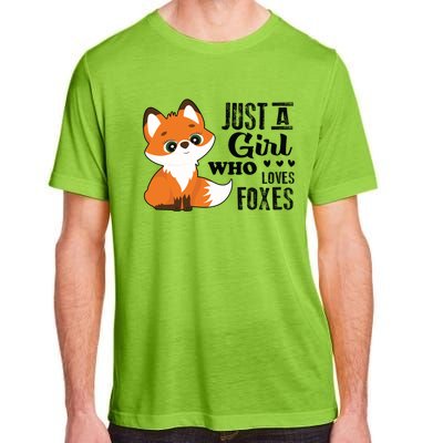 Just A Girl Who Loves Foxes Fox Lover Gift Adult ChromaSoft Performance T-Shirt