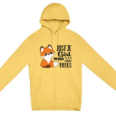 Just A Girl Who Loves Foxes Fox Lover Gift Premium Pullover Hoodie