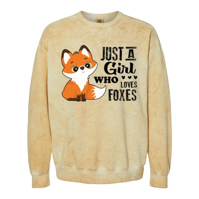 Just A Girl Who Loves Foxes Fox Lover Gift Colorblast Crewneck Sweatshirt