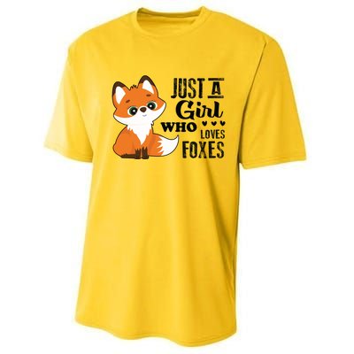 Just A Girl Who Loves Foxes Fox Lover Gift Performance Sprint T-Shirt