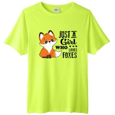 Just A Girl Who Loves Foxes Fox Lover Gift Tall Fusion ChromaSoft Performance T-Shirt