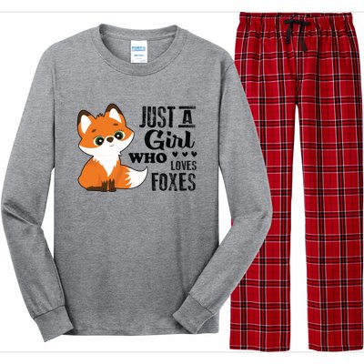 Just A Girl Who Loves Foxes Fox Lover Gift Long Sleeve Pajama Set