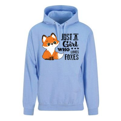 Just A Girl Who Loves Foxes Fox Lover Gift Unisex Surf Hoodie