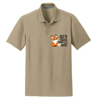 Just A Girl Who Loves Foxes Fox Lover Gift Dry Zone Grid Polo