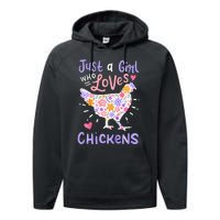 Just A Girl Who Loves Chickens Chicken Hen Love Cute Performance Fleece Hoodie