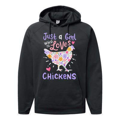 Just A Girl Who Loves Chickens Chicken Hen Love Cute Performance Fleece Hoodie