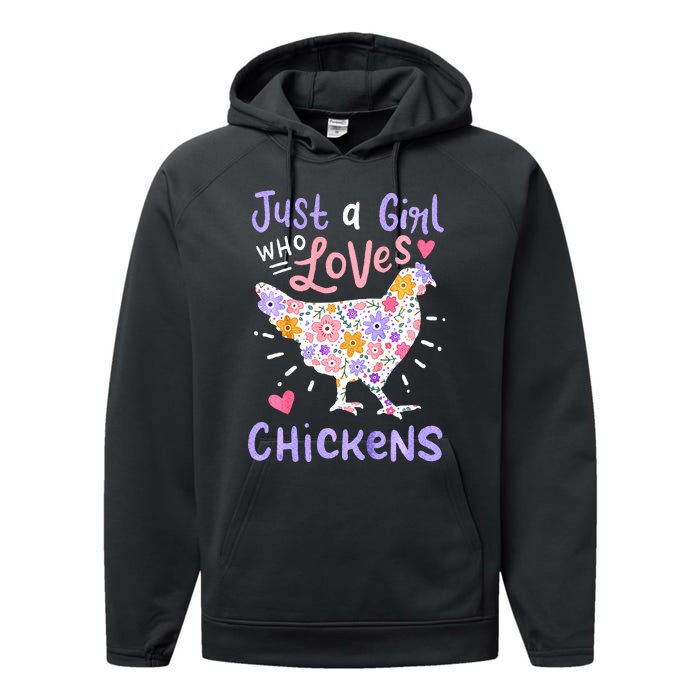 Just A Girl Who Loves Chickens Chicken Hen Love Cute Performance Fleece Hoodie