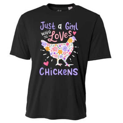 Just A Girl Who Loves Chickens Chicken Hen Love Cute Cooling Performance Crew T-Shirt