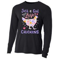 Just A Girl Who Loves Chickens Chicken Hen Love Cute Cooling Performance Long Sleeve Crew