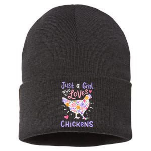 Just A Girl Who Loves Chickens Chicken Hen Love Cute Sustainable Knit Beanie