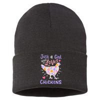 Just A Girl Who Loves Chickens Chicken Hen Love Cute Sustainable Knit Beanie