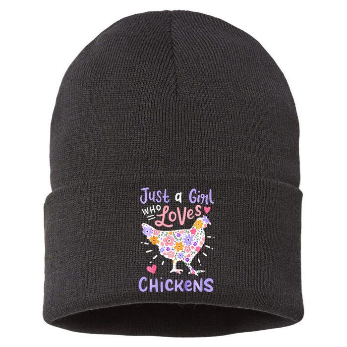 Just A Girl Who Loves Chickens Chicken Hen Love Cute Sustainable Knit Beanie