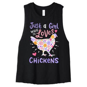 Just A Girl Who Loves Chickens Chicken Hen Love Cute Women's Racerback Cropped Tank