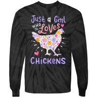 Just A Girl Who Loves Chickens Chicken Hen Love Cute Tie-Dye Long Sleeve Shirt