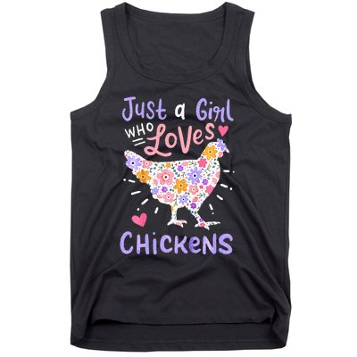 Just A Girl Who Loves Chickens Chicken Hen Love Cute Tank Top