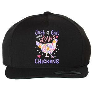 Just A Girl Who Loves Chickens Chicken Hen Love Cute Wool Snapback Cap