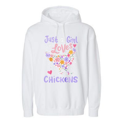 Just A Girl Who Loves Chickens Chicken Hen Love Cute Garment-Dyed Fleece Hoodie