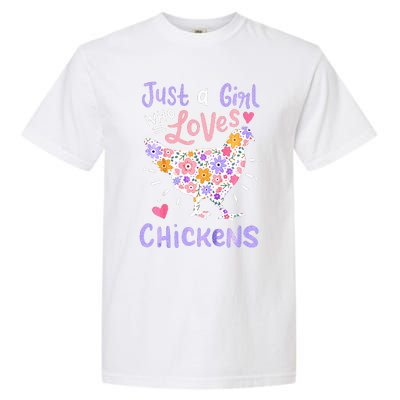 Just A Girl Who Loves Chickens Chicken Hen Love Cute Garment-Dyed Heavyweight T-Shirt