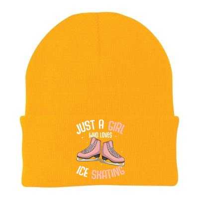 Just A Girl Who Loves Ice Skating Figure Skater Knit Cap Winter Beanie