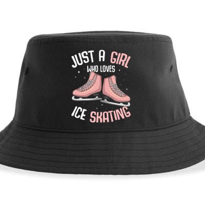 Just A Girl Who Loves Ice Skating Figure Skater Sustainable Bucket Hat