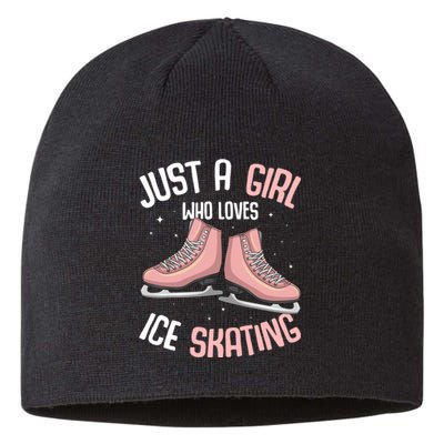 Just A Girl Who Loves Ice Skating Figure Skater Sustainable Beanie