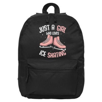 Just A Girl Who Loves Ice Skating Figure Skater 16 in Basic Backpack