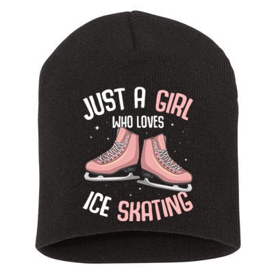 Just A Girl Who Loves Ice Skating Figure Skater Short Acrylic Beanie