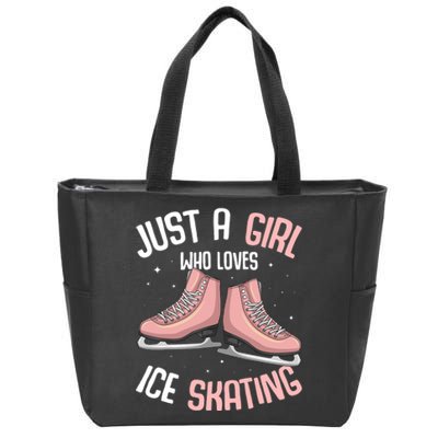 Just A Girl Who Loves Ice Skating Figure Skater Zip Tote Bag