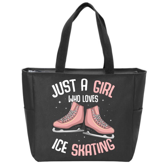 Just A Girl Who Loves Ice Skating Figure Skater Zip Tote Bag