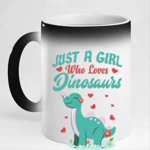 JUST A GIRL WHO LOVES DINOSAURS 11oz Black Color Changing Mug