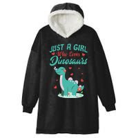 JUST A GIRL WHO LOVES DINOSAURS Hooded Wearable Blanket