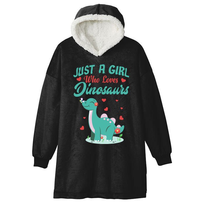 JUST A GIRL WHO LOVES DINOSAURS Hooded Wearable Blanket