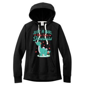 JUST A GIRL WHO LOVES DINOSAURS Women's Fleece Hoodie